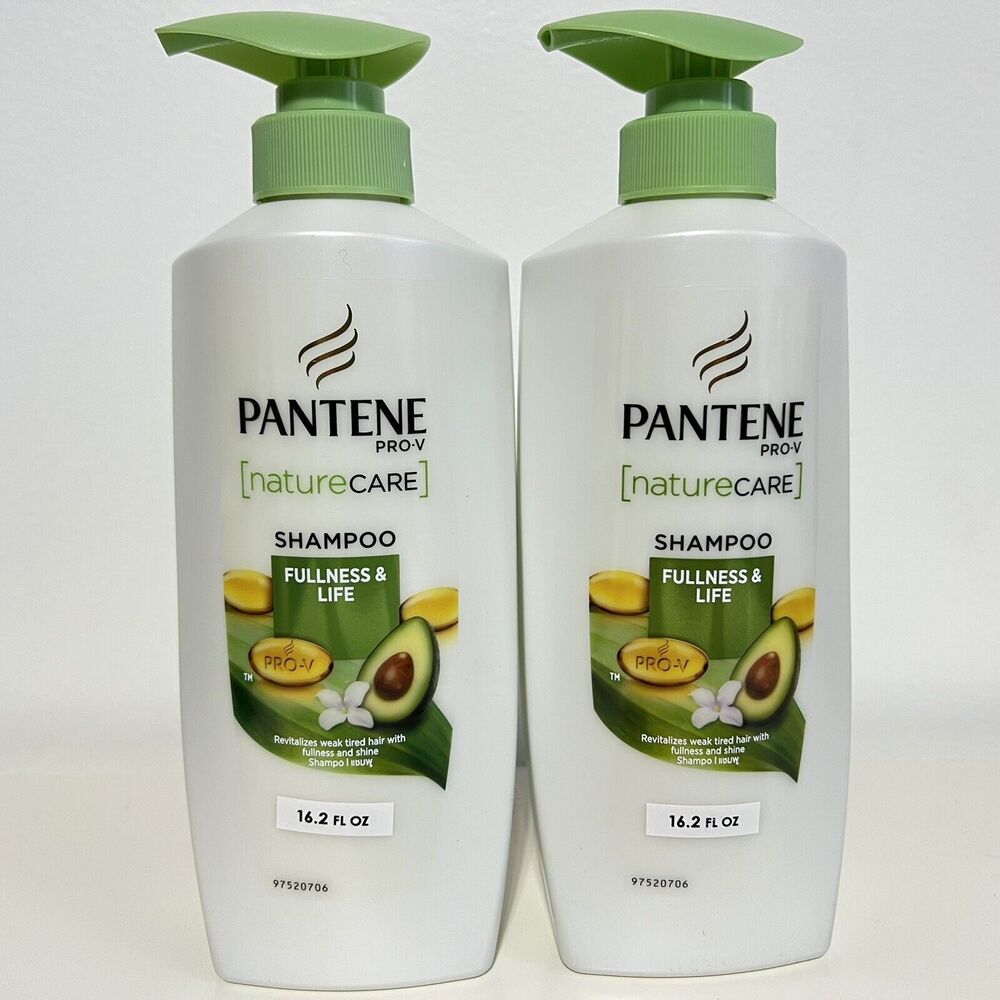 2 Pantene Pro-V Nature Care Shampoo Fullness and Life Avocado Oil New 16.2oz